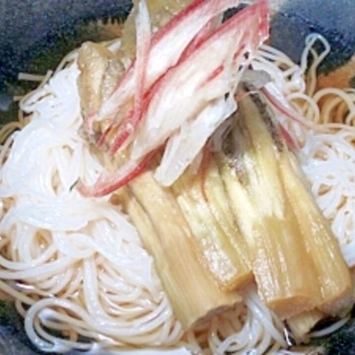 冷やし焼き茄子素麺